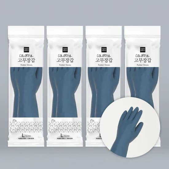 가성비가브랜드다 고무장갑, 어반블루, L, 4개