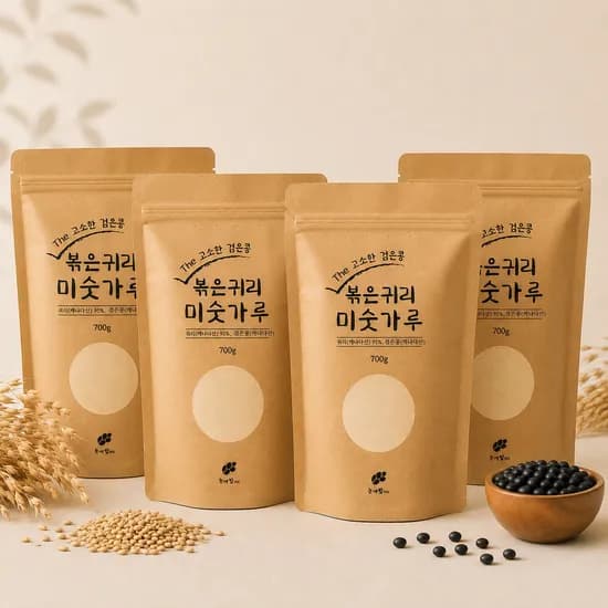 논앤밭위드 프리미엄 볶은귀리 검은콩 미숫가루 700g 4개