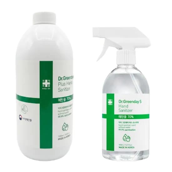 닥터그린데이에스 플러스 뿌리는 손소독제, 500ml 1개 + 리필 1000ml 1개, 1세트