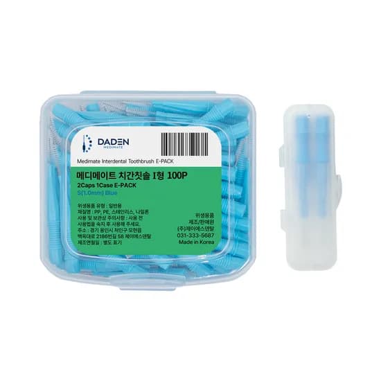 다덴 메디메이트 치간칫솔 i형 E-팩 1mm 100개입 1개