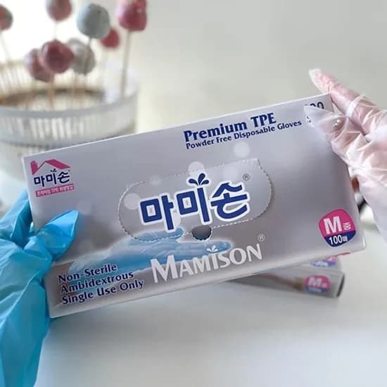 마미손 TPE 위생장갑 No1023 투명(반투명) M중 100매