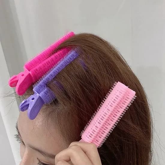 뿌리 볼륨 집게 앞머리 헤어 구르프, 베이비핑크, 1개