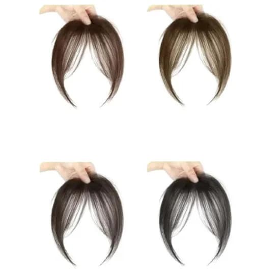 앞머리 가발 시스루뱅 헤어피스 붙임머리 사이드뱅, 라이트브라운, 1개