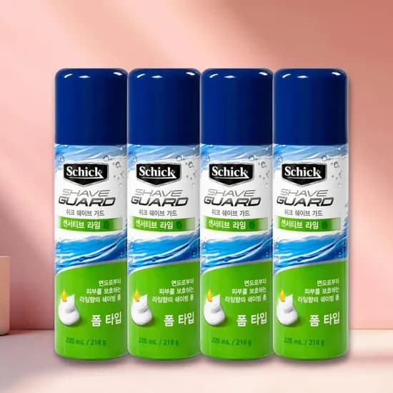 쉬크 쉐이브가드 센서티브 라임폼 220ml 4개
