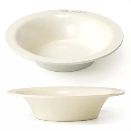 올비아 포세린 세라믹 플레이트팬, 포세린 원형 높은 팬, 30cm, 아이보리, 1개
