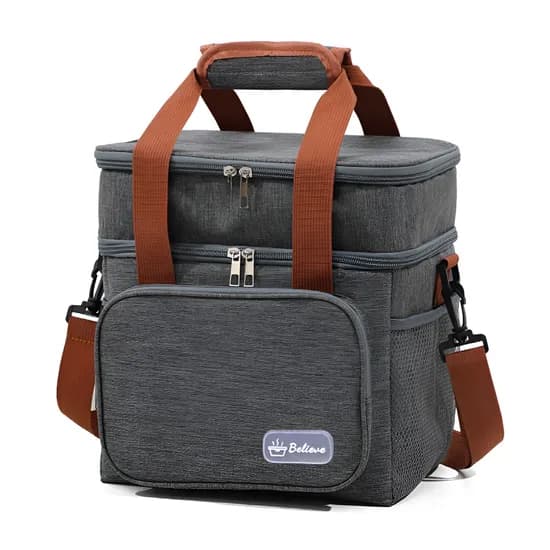 2층 쿨러백 보온보냉가방, 그레이, 15L, 1개