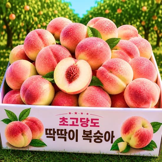 백도 꿀 딱딱이복숭아, 고당도선별, 4kg, 1박스