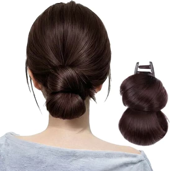 별빛별하 똥머리 로우 가시 번 가발 집게핀, 다크브라운, FREE, 1개