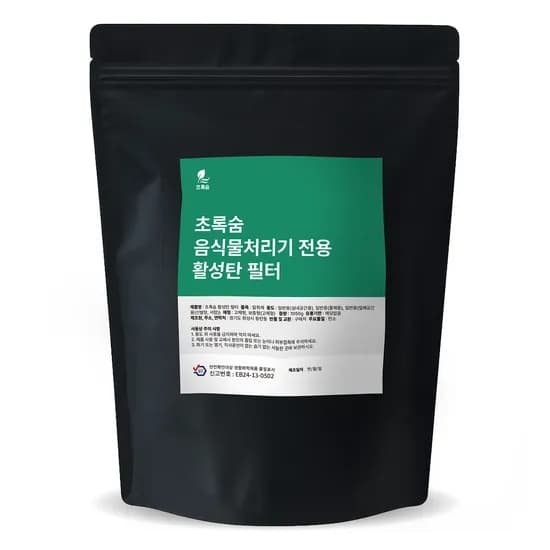 초록숨 음식물처리기 활성탄 리필 필터, 1.5kg, 사은품(폐기물 봉투, 장갑, 마스크)