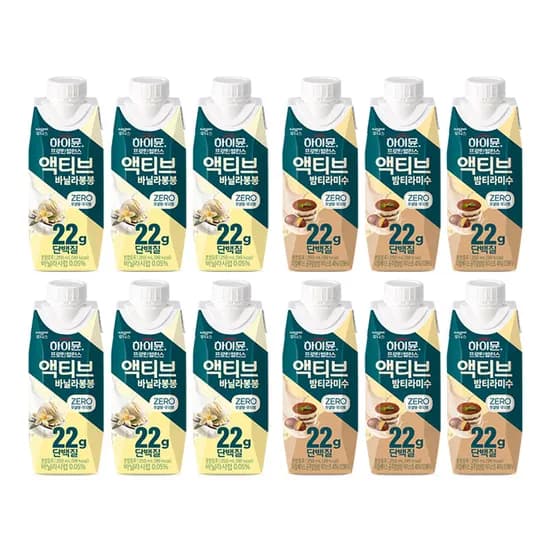 일동후디스 하이뮨 프로틴 밸런스 액티브 듀오팩 제로 바닐라봉봉 밤티라미수 250ml 12개