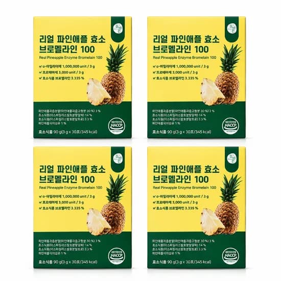 올바른 리얼 파인애플 효소 브로멜라인 100 3g 30포 4개