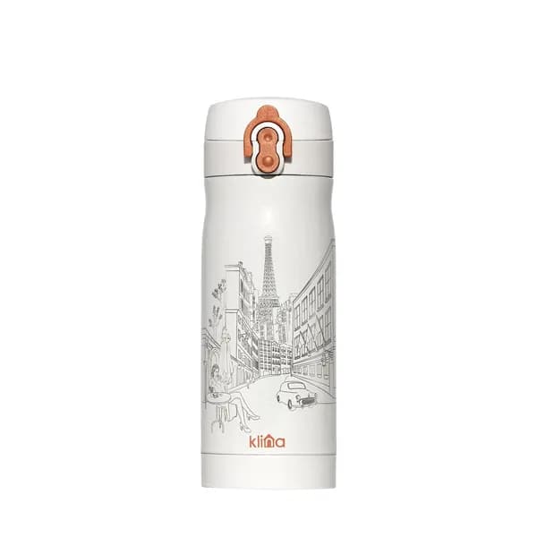 클리나 원터치 보온보냉 텀블러 보온병 에펠화이트 350ml 1개