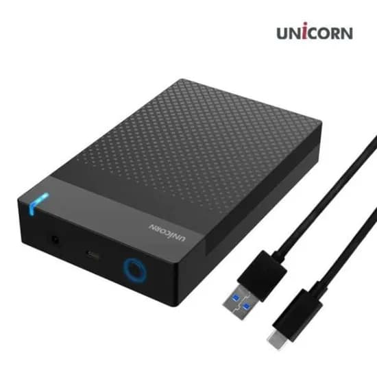 유니콘 3.5인치 HDD 외장하드 케이스 HDD-500V USB 3.2 Gen1 C to A타입 1개