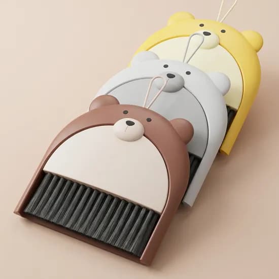 가우스팜 곰돌이 미니 빗자루세트 화이트 1개