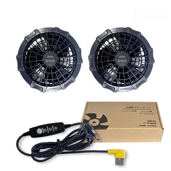 선풍기 조끼 부품 선풍기 케이블 쿨링 쿨 조끼, 선풍기 2ea, 리모컨 케이블, 5V2A