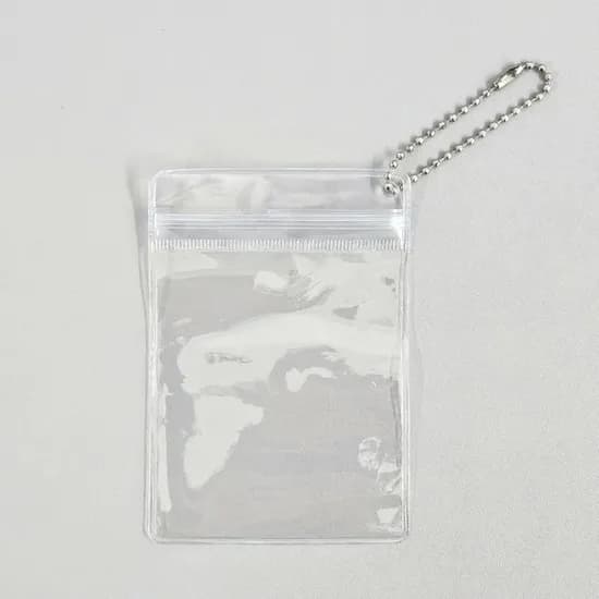 투명 PVC지퍼백 볼체인 키링 DIY 세트 7x10cm 10개입