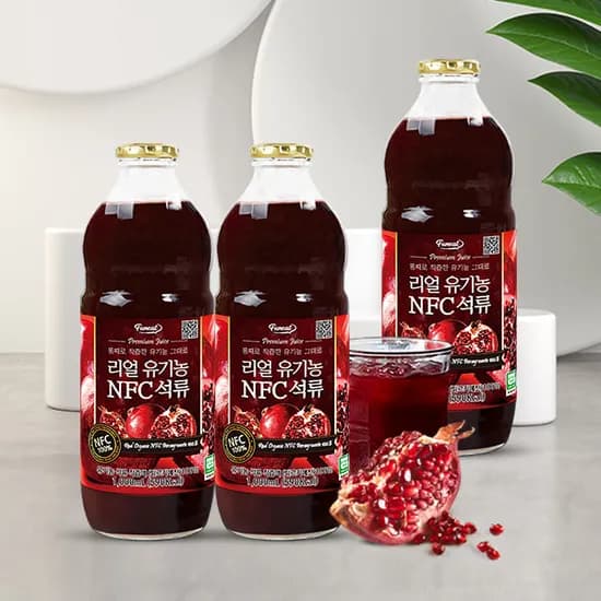유기농 석류 NFC 착즙 주스 1000ml 3병