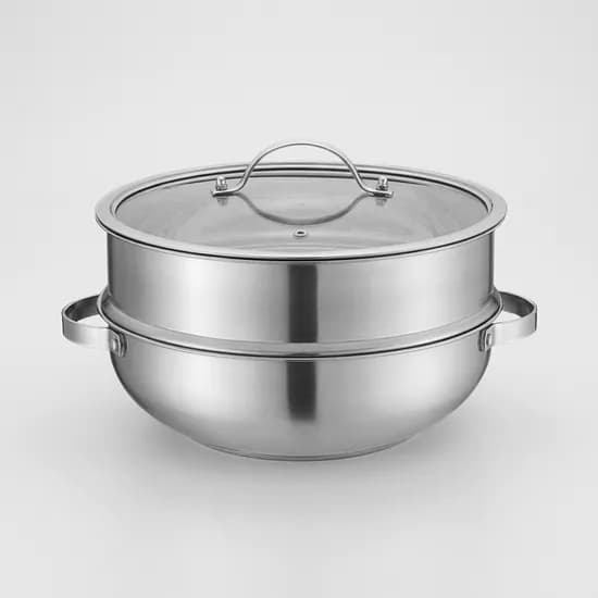 로얄 그래프톤 2 in 1 스테인레스 IH 2단 찜솥냄비, 28cm, 1개