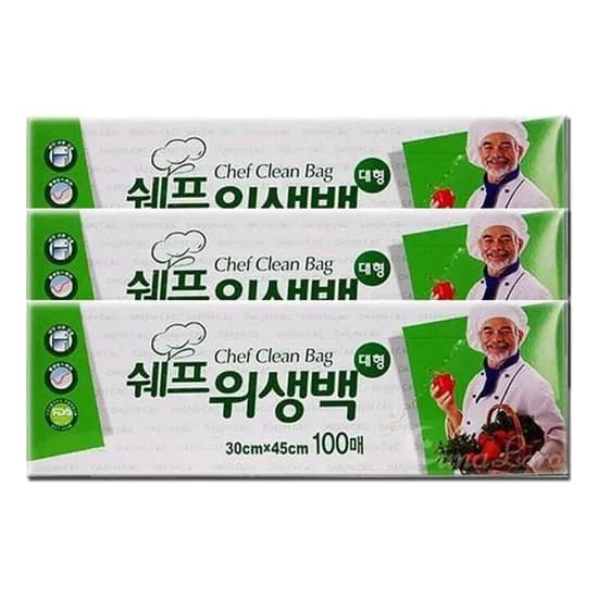 쉐프 위생백, 대, 100매, 3개
