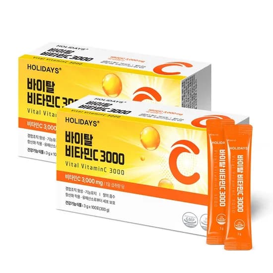 홀리데이즈 바이탈 비타민C 3000, 3000mg, 100포, 2개
