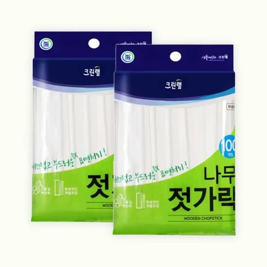 크린랩 나무젓가락, 100개입, 2세트