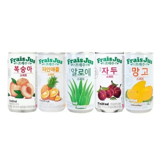 일화 프레주 미니캔 주스 5종 혼합세트 파인애플 복숭아 자두 망고 알로에 175ml 30개