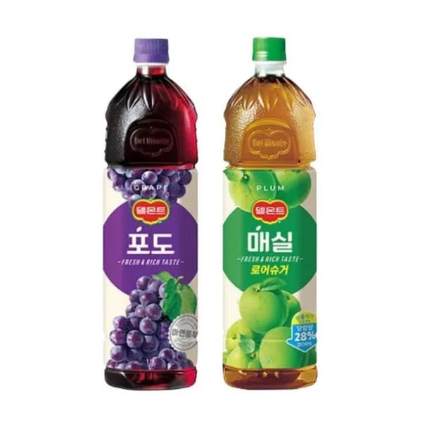 델몬트 1.5L 과즙음료 포도 2개 + 매실 2개