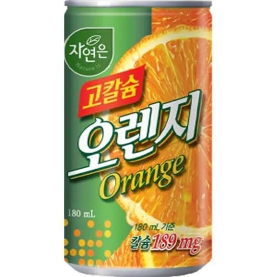 웅진 자연은 고칼슘 오렌지주스 180ml 30캔