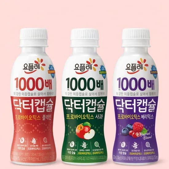 빙그레 닥터캡슐 3종 사과맛 플레인 베리믹스 130ml 24개