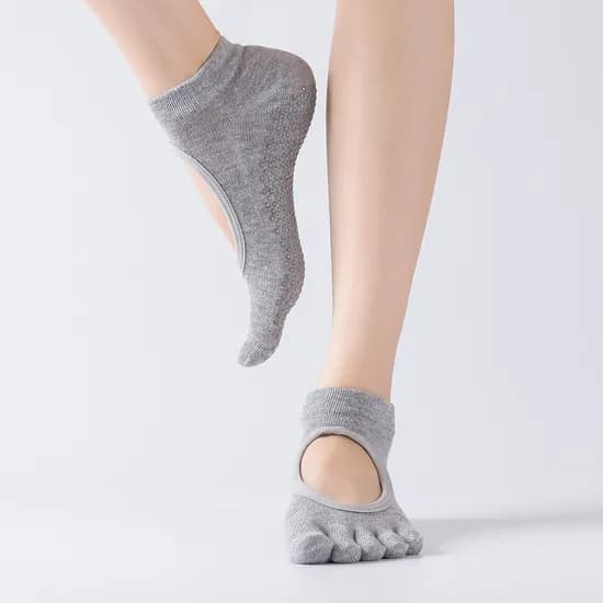 에코벨 미끄럼 방지 논슬립 필라테스 양말, 그레이