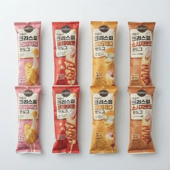 애슐리 크리스피 핫도그 맛보기 세트 모짜탱글 2개 외 3종 50g 8개