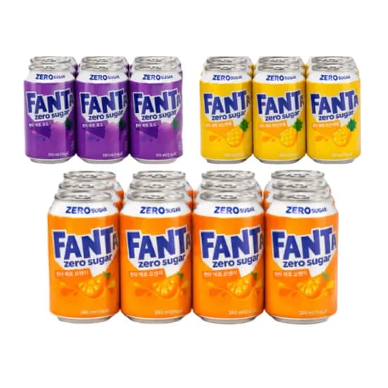 롯데칠성 환타제로 오렌지 12개 외 2종 350ml 1세트