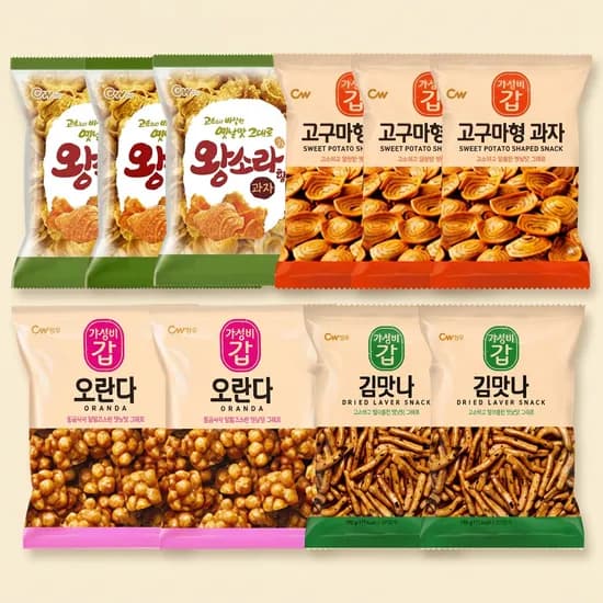 청우 옛날과자 세트 왕소라 2개 고구마 2개 김맛나 2개 마늘바게트 2개 계란과자 2개 2세트