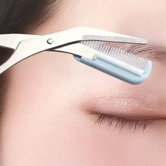 빗달린 눈썹정리 가위, 블루, 1개