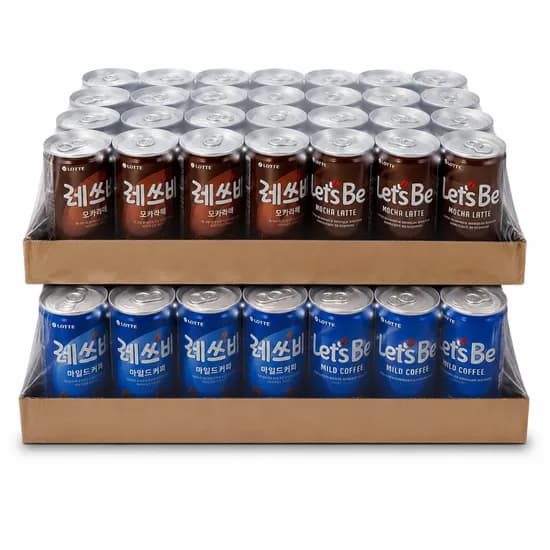 롯데칠성 레쓰비 마일드 캔커피 175ml 30개 + 레쓰비 모카라떼 175ml 30개, 총 60개