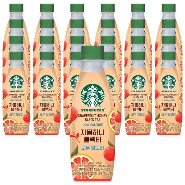 스타벅스 자몽허니블랙티 로우칼로리 350ml 6개
