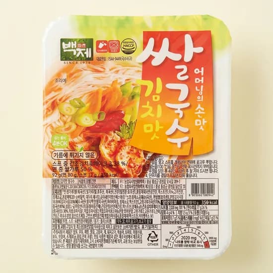 백제 쌀국수 김치맛 92g 30개