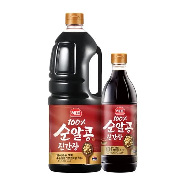 해표 순알콩 진간장 1.8L 1세트 (진간장 500ml 증정)
