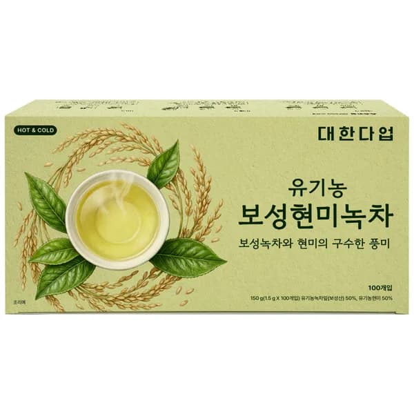 대한다업 유기농 보성현미녹차 티백 1.5ml 50개입