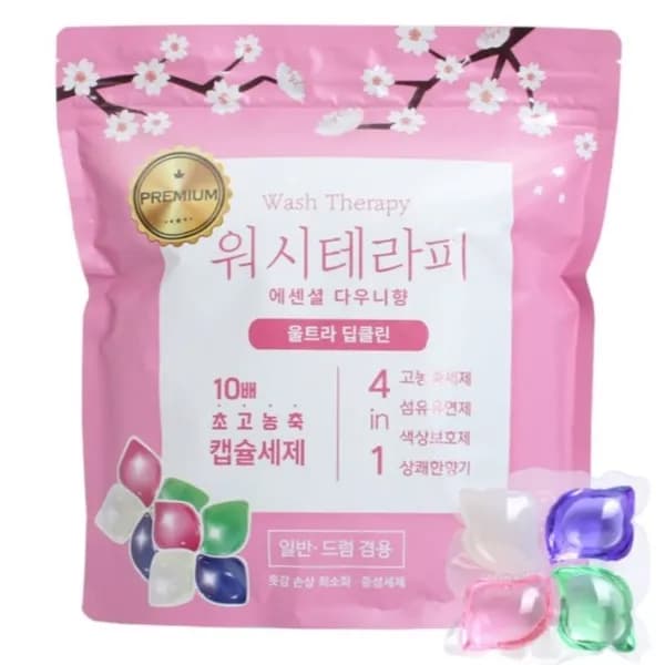 워시테라피 캡슐세제 에센셜 다우니향 100개입
