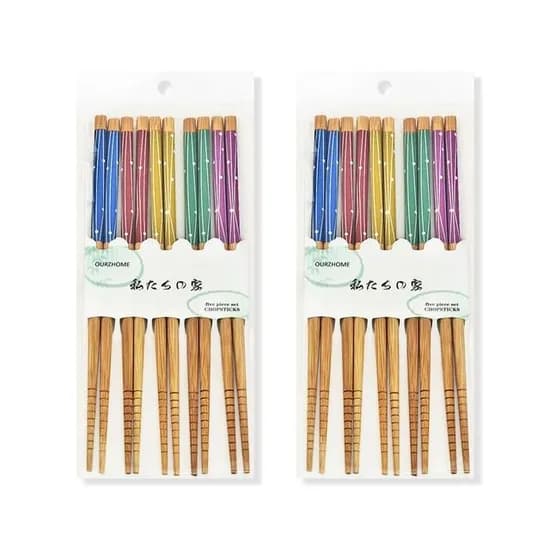 일본식 대나무 젓가락 세트, 도트, 5P, 2세트, 1개
