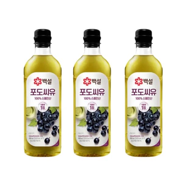 백설 포도씨유 900ml 3개 21,700원