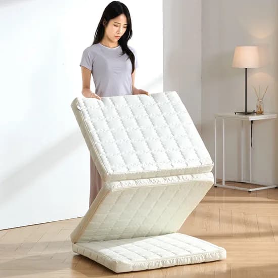 노르웨이숲 탄탄한 허리에 좋은 매트리스 3단 접이식 바닥 수면매트, 싱글, 10cm, 3단 연그레이