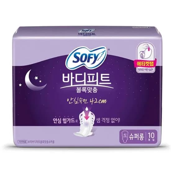 쏘피 바디피트 볼록맞춤 슈퍼롱 42cm 오버나이트 10개입 4개