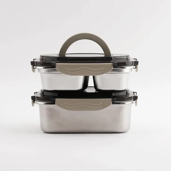 로시 렌지스텐 칸칸 밀폐용기 2종세트, 1100ml+1700ml, 1세트