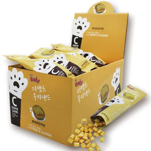 더캣츠 크런치 쿠키샌드 고양이 북어&연어맛 20g 1개