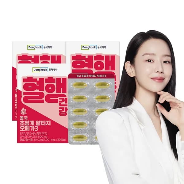 동국제약 혈행건강 초임계 rTG오메가3 600mg 30개 3개