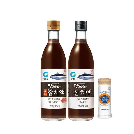 청정원 맛선생 참치액, 950g, 1개 + 꽃게참치액, 950g, 1개 + 맛소금, 95g, 1개
