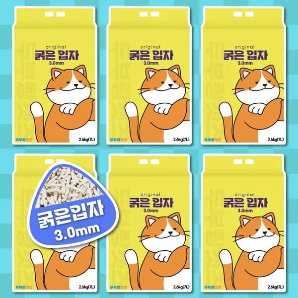 두부랑캣츠 고양이 두부모래 오리지날 굵은입자 은은한향 2.6kg 6개입 1박스 26,500원