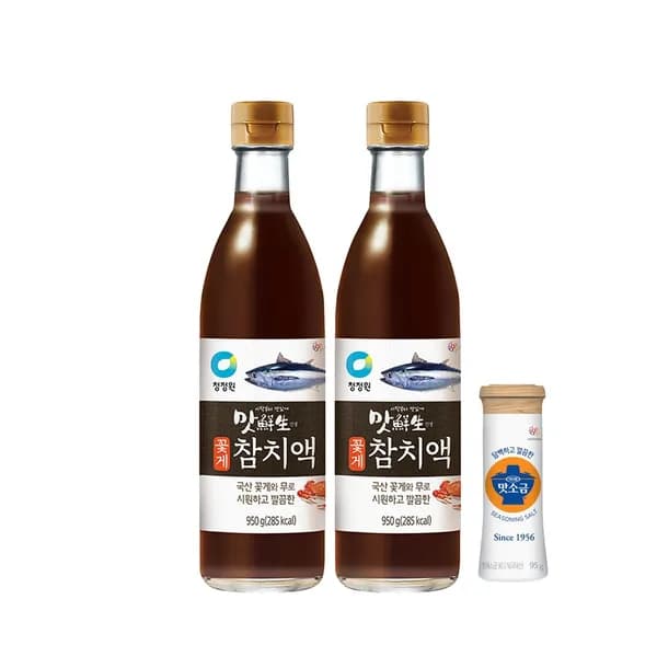청정원 맛선생 꽃게참치액 950g 2개 + 맛소금 95g 증정 1세트 14,700원